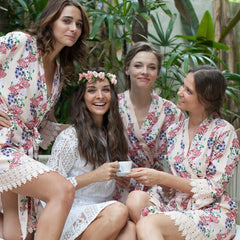 Bridesmaid Robes Floral Robes  Bridesmaid Gifts Bridal Party Robes   Lace Bridal Robe