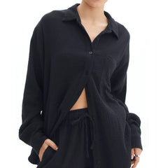 Bridesmaid Pajamas  Long Pajama Set
Custom pajama set  Black Muslin Long Pajamas