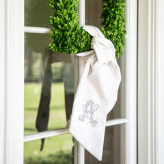 White Monogram Wreath Sash Outdoor Sash Usa