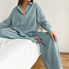 Bridal Party Gifts Pajamas  Long pajamas  Personalized Gifts   Lightweight Lounge Set Muslin cotton pajama set