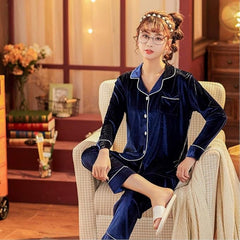 Women Pajama Set Velvet PJS  Long Velvet Pajamas Winter Set Christmas Gift Bridals Pajamas  Gift for Bridals