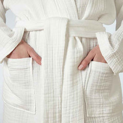 Pocket robes Party robes Bridal robes Bridesmaid robes  Muslin cotton robes  
White robes Bridal gift robes
