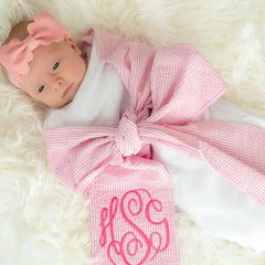 Embroidered Baby Wreath Sash Seersucker Wreath Sash Usa
