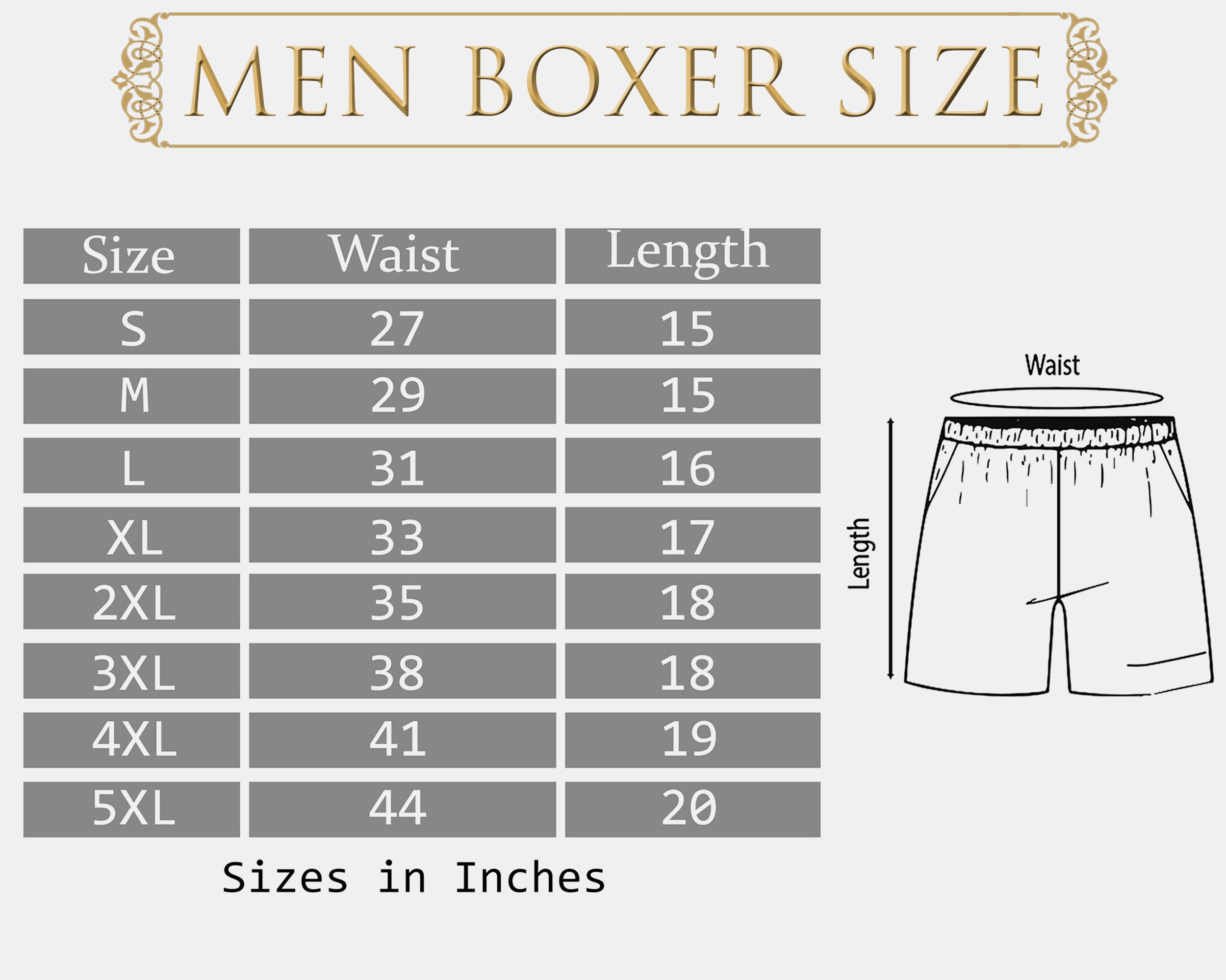 Men's Boxer Size Usa