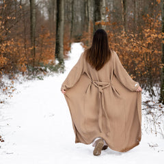 Long robe  Bridal party robes  Muslin Cotton robe  Wedding robes   light mocha color robes