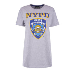 Gray long t-shirt with NYPD logo