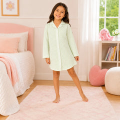 Kids Soft Seersucker Sleepshirt | Lightweight Children's Loungewear