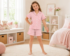 Kids Gingham Robes Short Pants – Wedding Favourite
