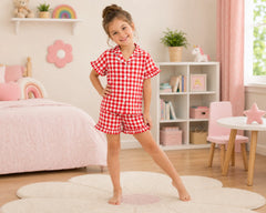 Kids Gingham Robes Short Pants – Wedding Favourite
