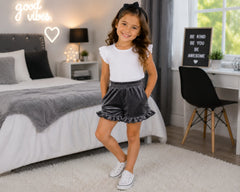 Kids Ruffle Velvet Shorts – Wedding Favourite