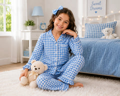 Kids Gingham Ruffle Long Pajamas – Wedding Favourite