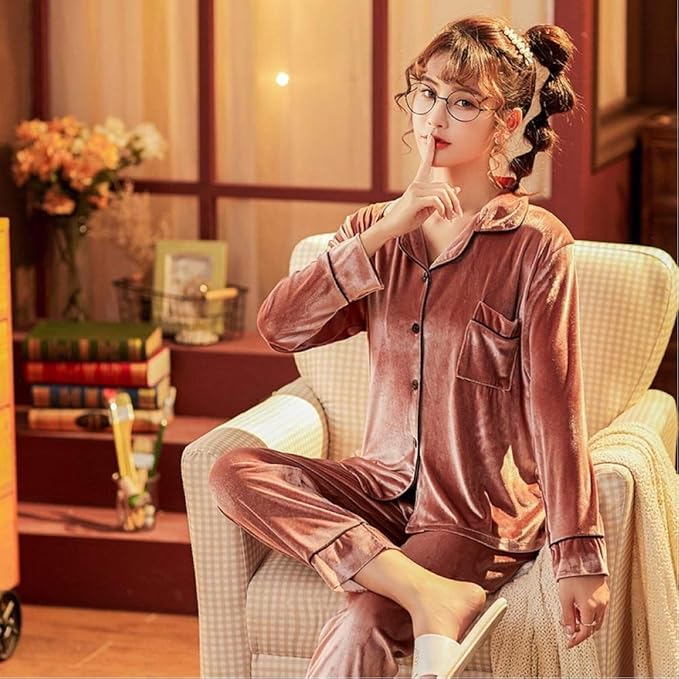 Long Velvet Pajamas  Winter Women Pajamas Velvet Women Set Bridal party  Bridesmaid  Pajama   Personalized Velvet Pajamas Set