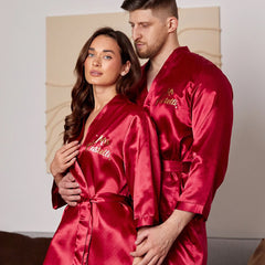 Custom Satin Robe Couple Robes Bridal Gifts for Him