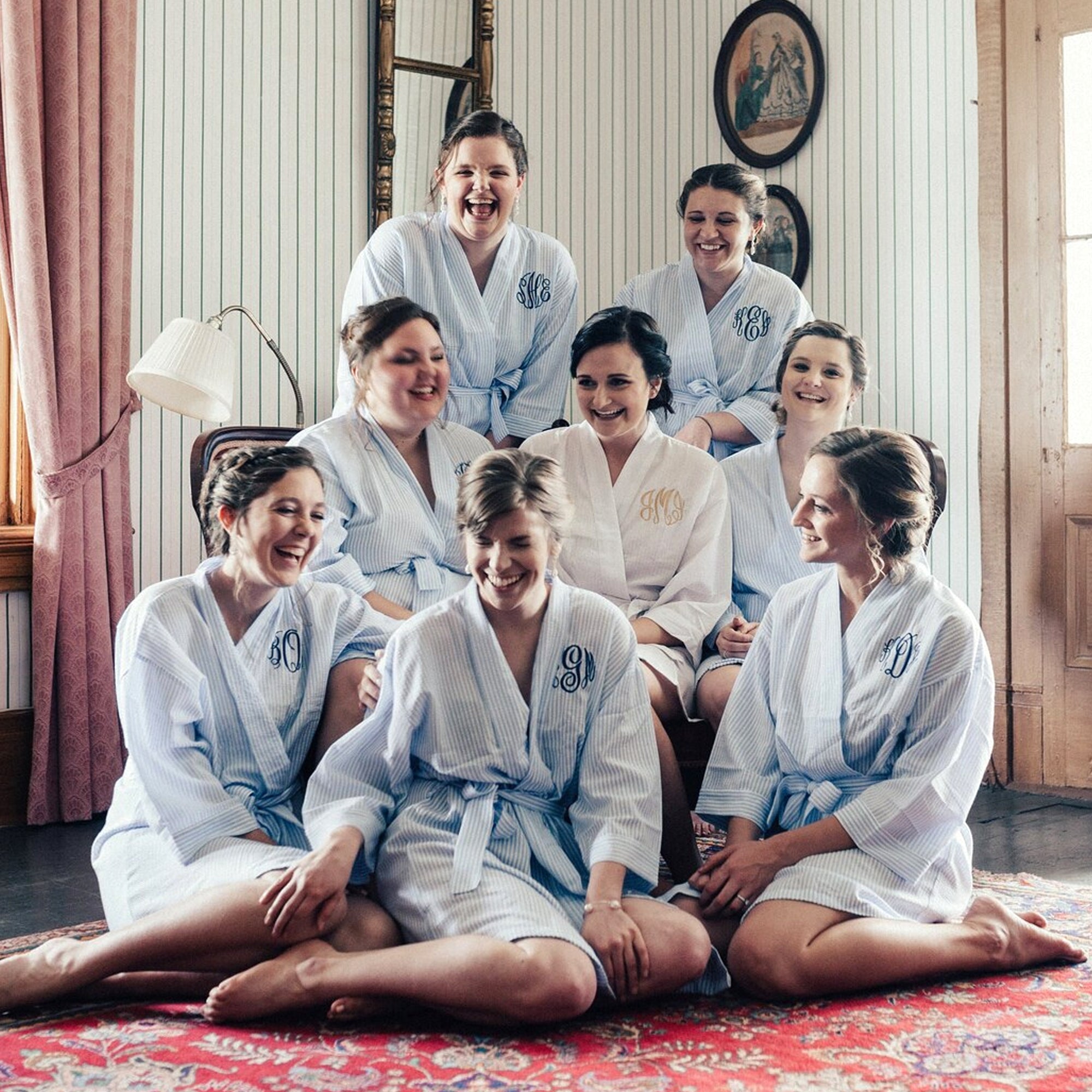 Seersucker Robe Woman Robes Bridesmaid Gift for Her