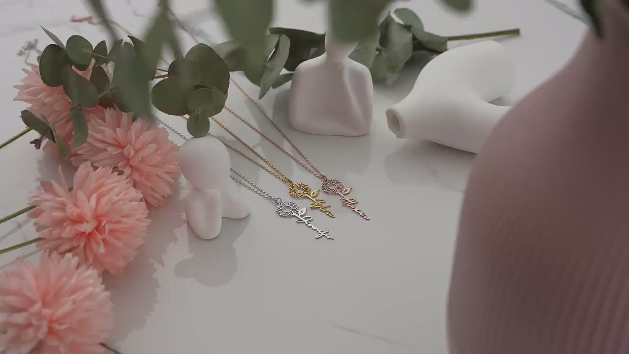 Custom Sunflower Necklace Usa Wedding Favourite