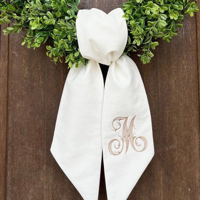 Wreath Sash For Door with Custom Embroidery