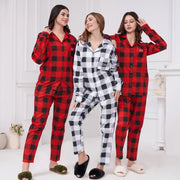 Embroidered Flannel Full Pajama set