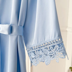 Personalized Satin Lace Robe for Wedding