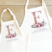 Custom Aprons with Floral initials