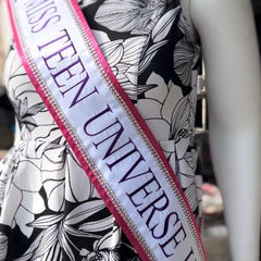 Pageant Sashes With Silver Rhinestone’s