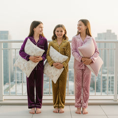 Personalized Velvet Pajama Set for Kids – Luxurious & Cozy Sleepwear