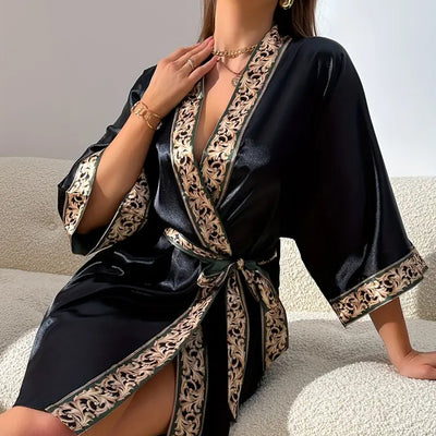 Customized Satin Robes with Unique Design Trims