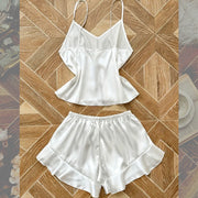 Satin Camisole Pyjama set with Ruffle Shorts