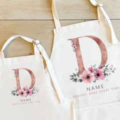 Custom Aprons with Floral initials