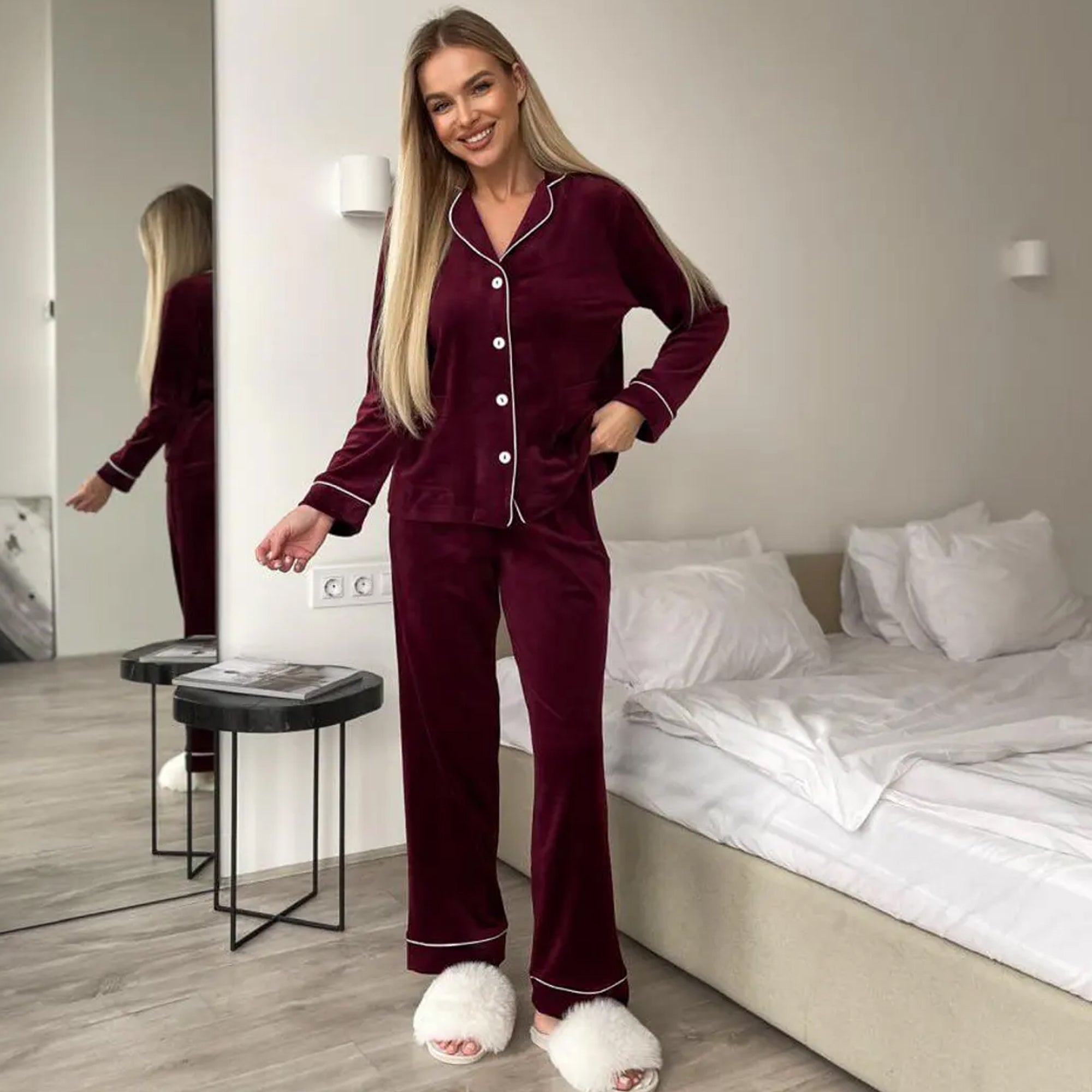 Velvet Personalized Women Pajamas Set