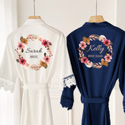 Personalized Satin Lace Robe for Wedding