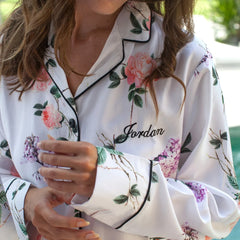 Customized Floral Satin Pajama