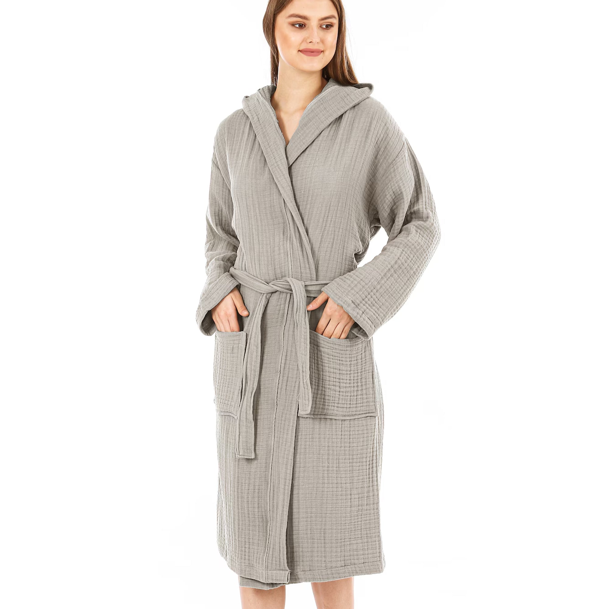 Personalized Muslin Hooded Robes for Women