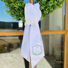 Wreath Sash For Door with Custom Embroidery