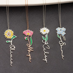 Birth Flower Necklace Handmade Necklace Usa