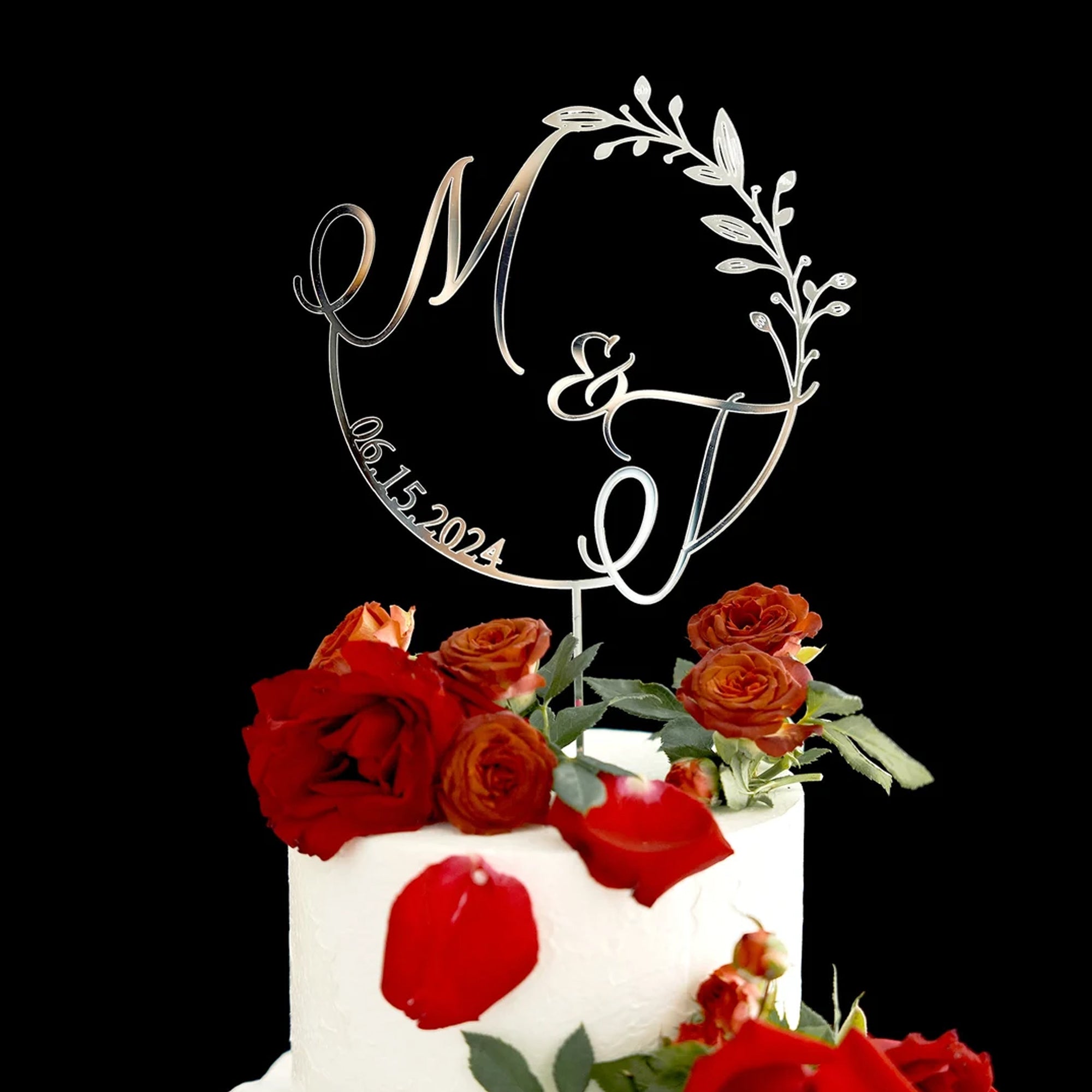 Golden customized cake topper