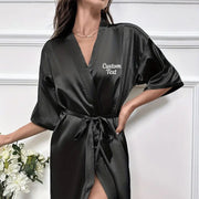 Bridesmaid Robes Silk Robe Plus Size Robe Blue Silk Robe With Name