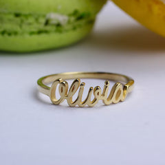 Gold Name Rings Delicate Name Rings Usa