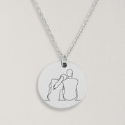 Custom Silver Disc Necklace Portrait Necklace Usa