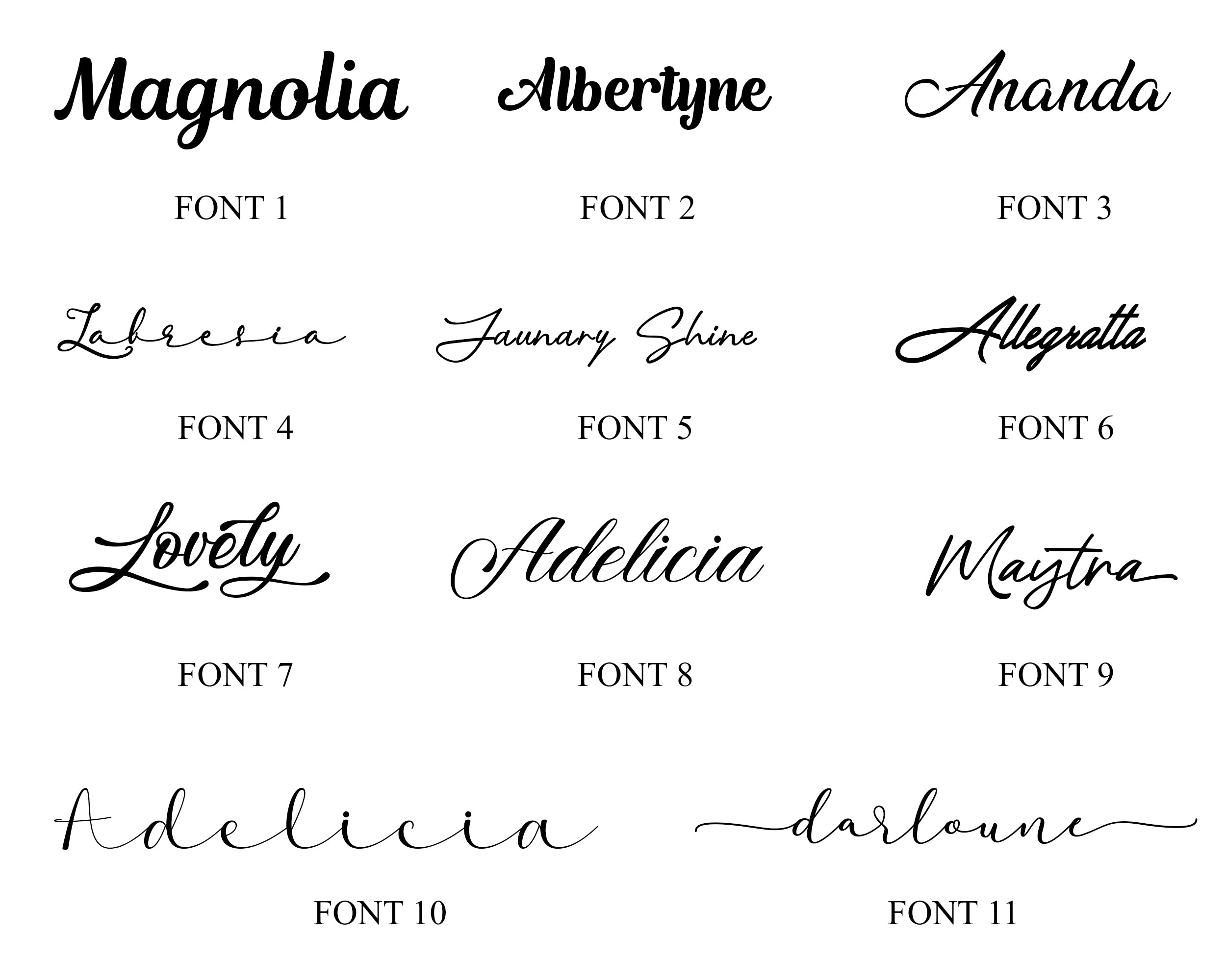 Font Page Selection Usa