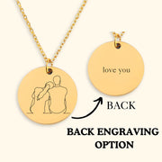 Engrave Disc Pendent Portrait Necklace Usa