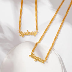 Gold name necklace Dainty name Necklace Usa