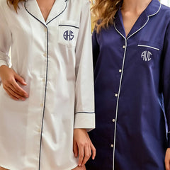 Custom Monogram Sleepshirt Button Down Sleep Shirts Usa