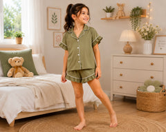 Kids Cotton Ruffle Short Pajamas – Wedding Favourite