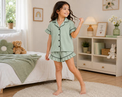 Kids Cotton Ruffle Short Pajamas – Wedding Favourite