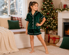 Kids Ruffle Velvet Short Pajamas – Wedding Favourite