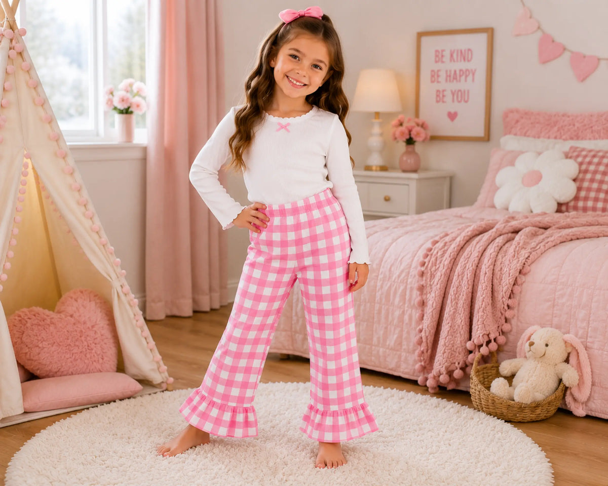 Kids Gingham Ruffle Pants – Wedding Favourite