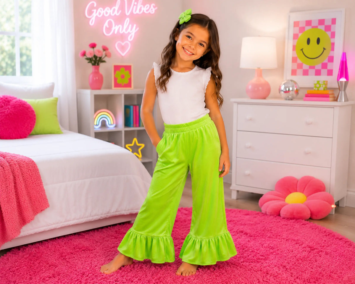 Kids Velvet Ruffle Pants – Wedding Favourite