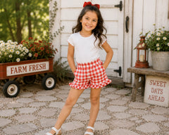Kids Ruffle Gingham Shorts – Wedding Favourite