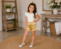 Kids Ruffle Satin Shorts – Wedding Favourite