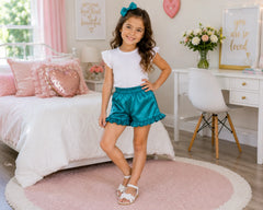 Kids Ruffle Satin Shorts – Wedding Favourite